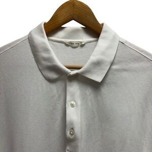 The Row Men's XXL (Fits XL) White Pique Cotton Short Sleeve Polo Shirt Italy euc